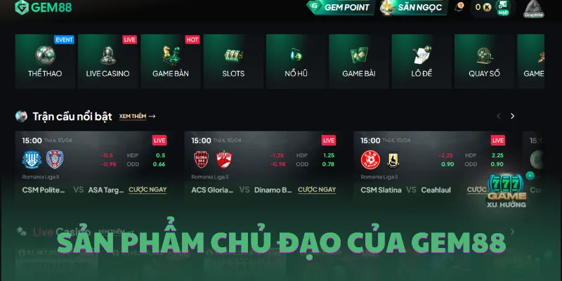 Danh mục sản phẩm chủ đạo 