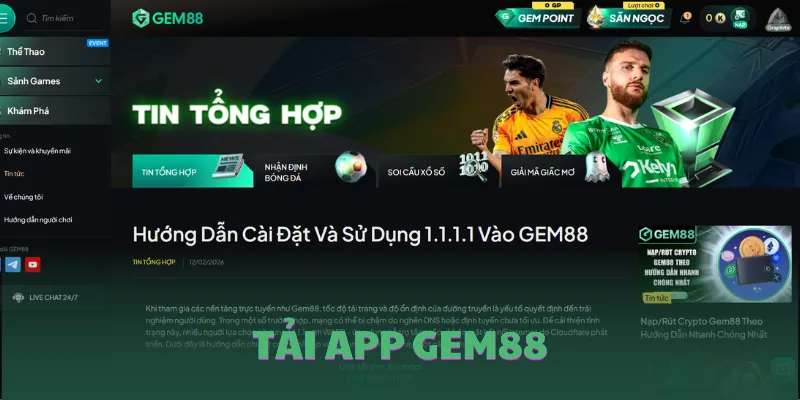 Tải app GEM88 nhanh chóng, tiện lợi